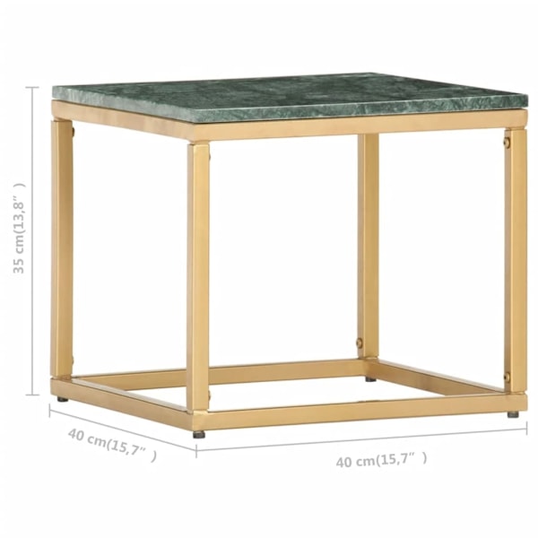 vidaXL Soffbord grön 40x40x35 cm äkta sten med marmorstruktur Grön