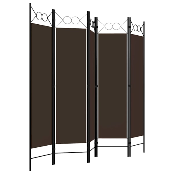 vidaXL Rumsavdelare 5 paneler brun 200x180 cm Brun