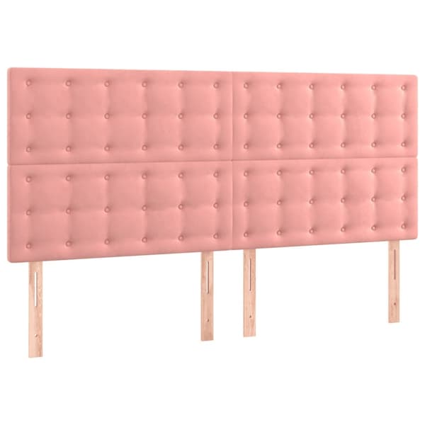 vidaXL Sänggavel LED rosa 180x5x118/128 cm sammet Rosa