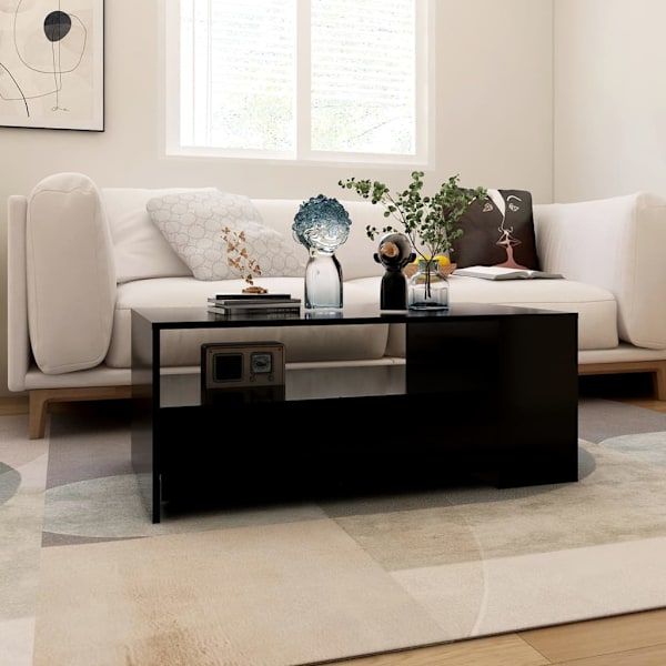 vidaXL Soffbord svart 102x55x42 cm konstruerat trä Svart