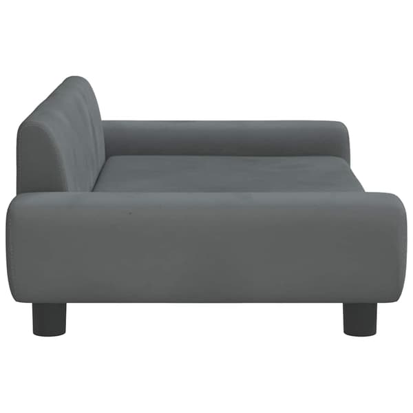 vidaXL Hundbädd mörkgrå 100x54x33 cm sammet Grå