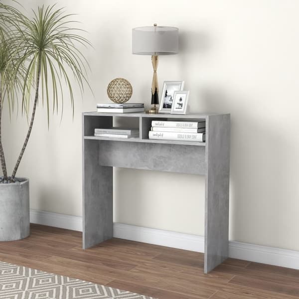 vidaXL Konsolbord betonggrå 78x30x80 cm konstruerat trä grå