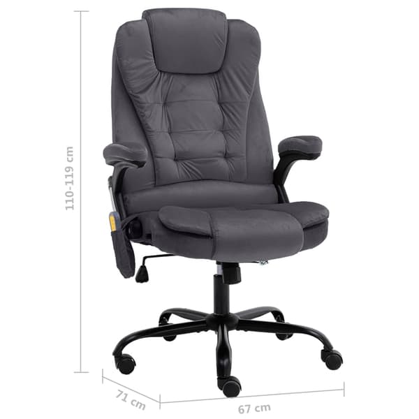vidaXL Massagefåtölj mörkgrå sammet grå