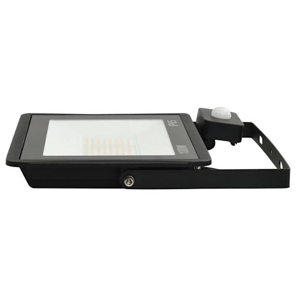 vidaXL Strålkastare med sensor 100 W LED kallvit Svart