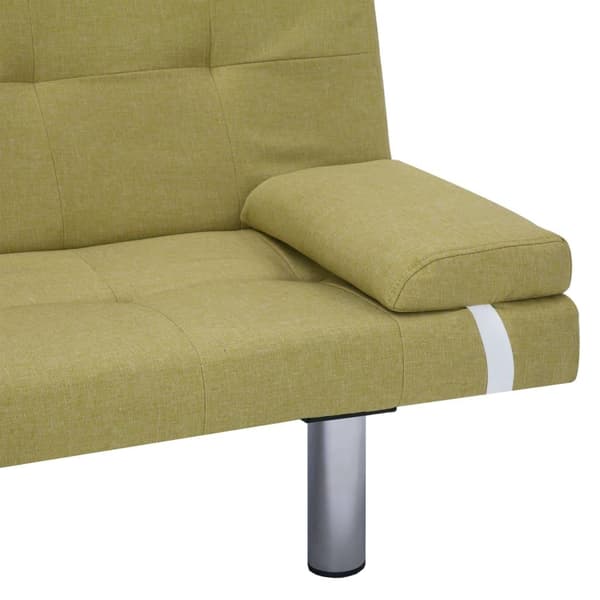 vidaXL Bäddsoffa med två kuddar grön polyester Grön