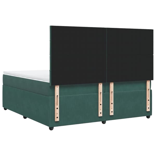 vidaXL Ramsäng med madrass mörkgrön 200x200 cm sammet Grön