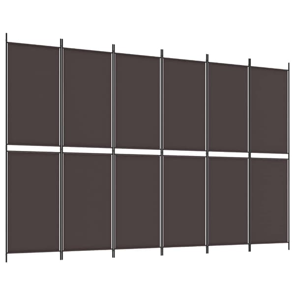 vidaXL Rumsavdelare 6 paneler brun 300x200 cm tyg Brun