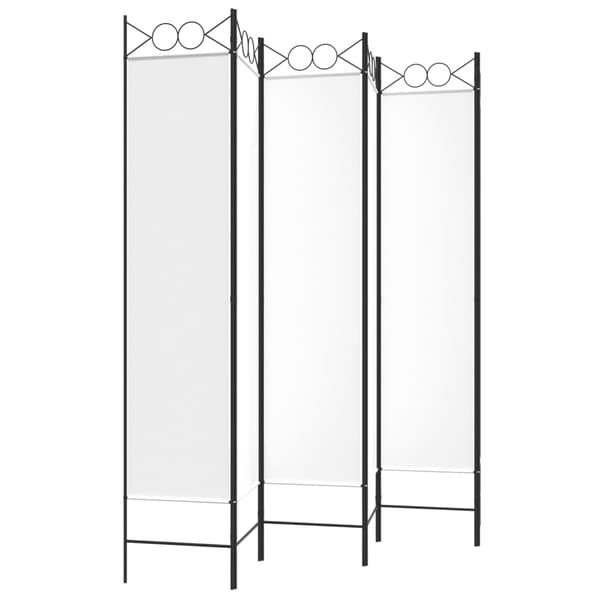 vidaXL Rumsavdelare 6 paneler vit 240x200 cm tyg Vit