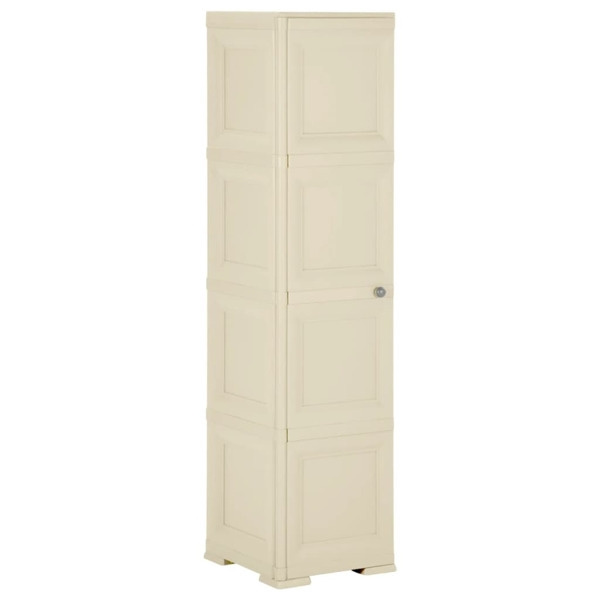 vidaXL Plastskåp 40x43x164 cm träimitation kaninvit Vit