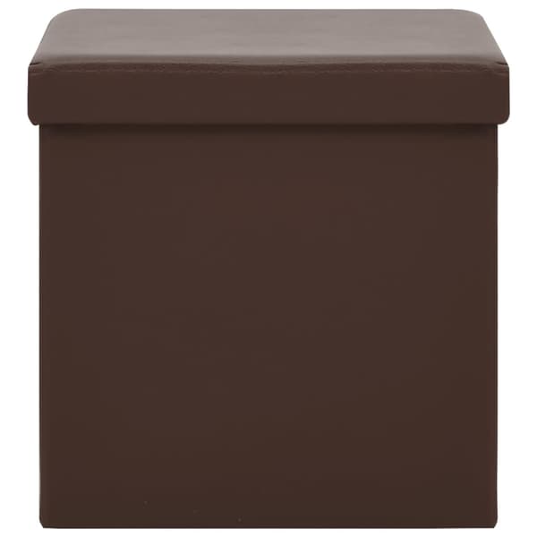 vidaXL Hopfällbara förvaringspallar 2 st brun PVC Brun