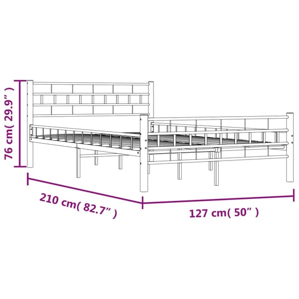 vidaXL Sängram vit metall 120x200 cm Vit
