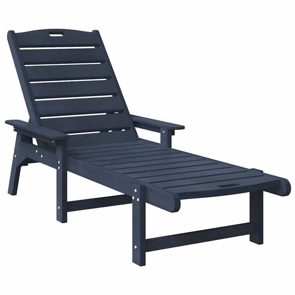 vidaXL Solstol Reclining 3 pcs Marinblå polyeten Marinblå