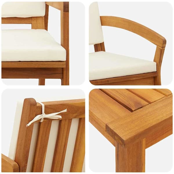 vidaXL Bistroset med kudde 5 pcs Brun Polyester Brun