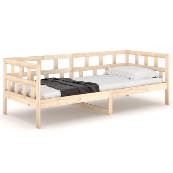 vidaXL Dagbädd massiv furu 90x200 cm Brun