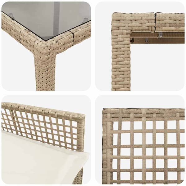 vidaXL Trädgårdsmöbelset 9 st Beige konstrotting Beige