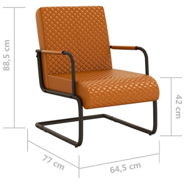 vidaXL Fribärande stol brun konstläder Brun
