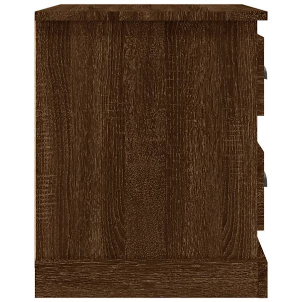 vidaXL Sängbord 2 st brun ek 39x39x47,5 cm konstruerat trä Brun