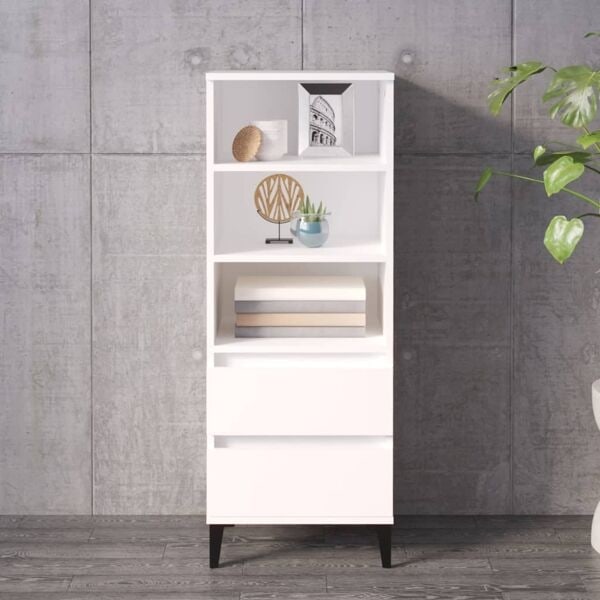 vidaXL Högskåp vit 40x36x110 cm konstruerat trä Vit