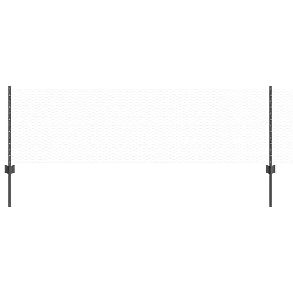 vidaXL Utomhus hexagonal stängsel med stolpe 50 x 0,6 m Grå Mesh Grå