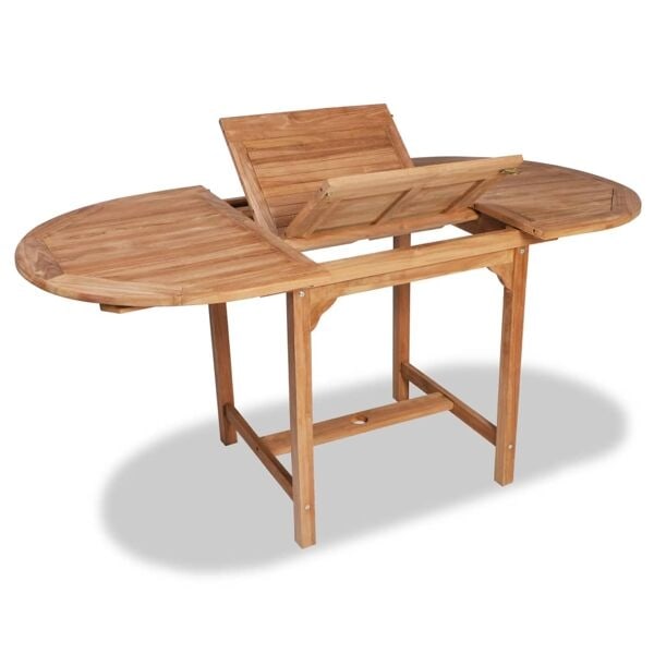 vidaXL Trädgårdsbord utdragbart (110-160)x80x75cm massiv teak Brun