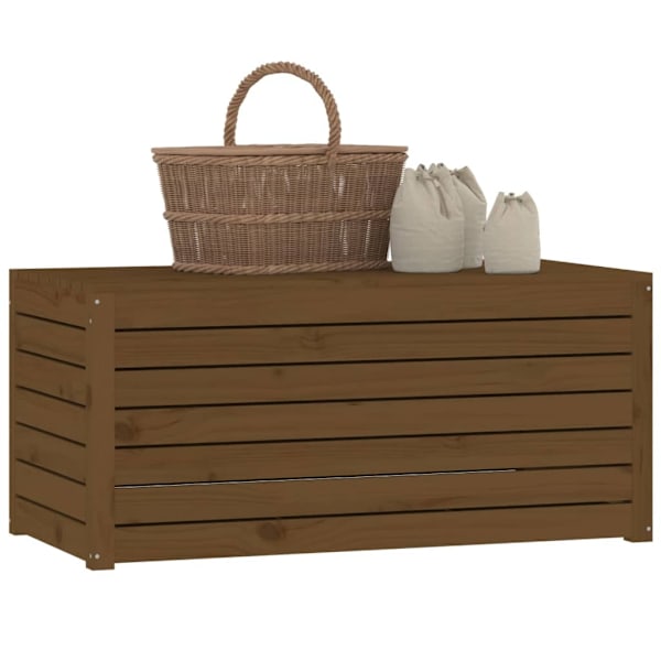 vidaXL Dynbox honungsbrun 101x50,5x46,5 cm massiv furu Brun