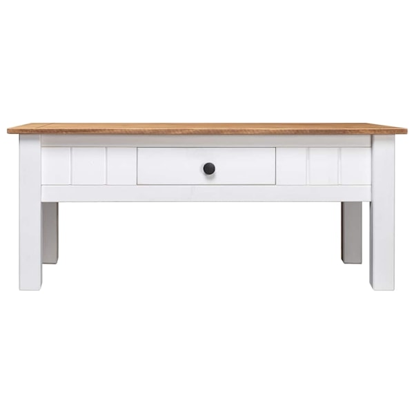 vidaXL Soffbord vit 100x60x45 cm massiv furu panama Vit