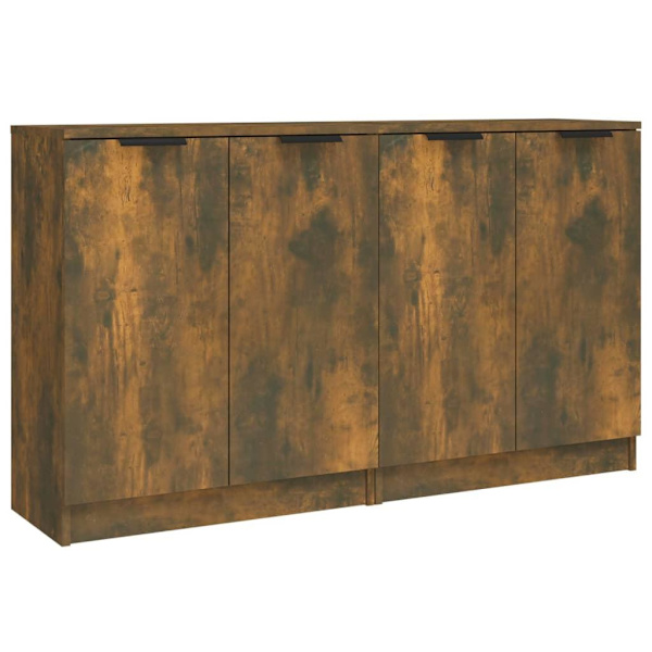 vidaXL Skänkar 2 st rökfärgad ek 60x30x70 cm konstruerat trä Brun