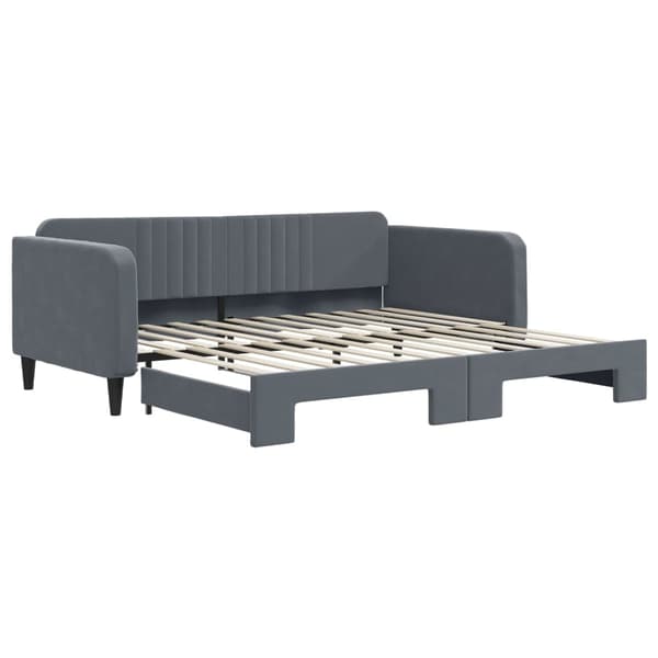vidaXL Dagbädd utdragbar mörkgrå 100x200 cm sammet Grå