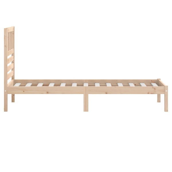 vidaXL Sängram 90x190 cm massiv furu Brun