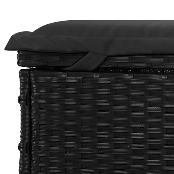vidaXL Solsäng med hopfällbart tak svart 213x63x97 cm PE-rotting Svart
