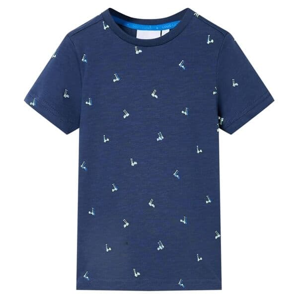 vidaXL T-shirt för barn mörkgrå 92 Blå