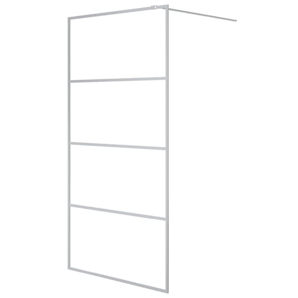vidaXL Duschvägg silver 100x195 cm klart ESG-glas Silver