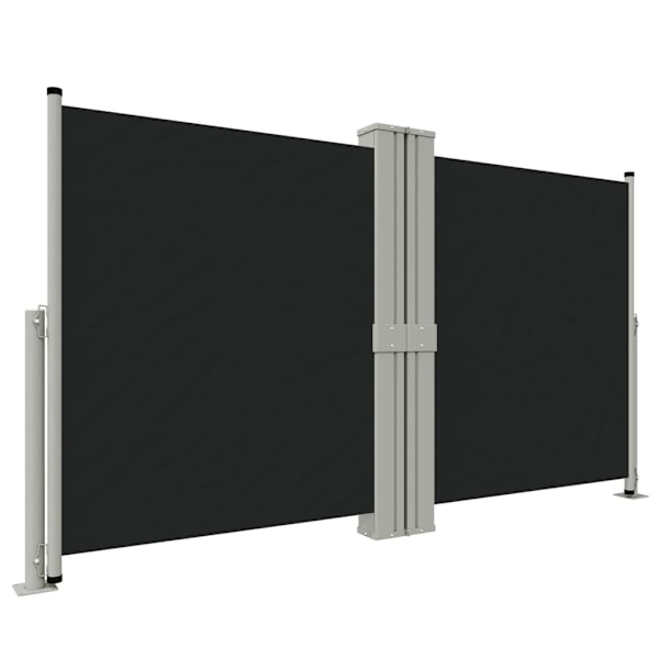 vidaXL Infällbar sidomarkis svart 140x1200 cm Svart