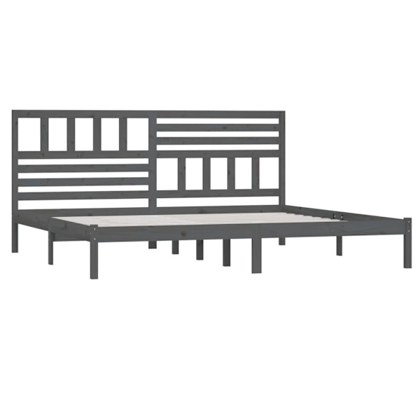 vidaXL Sängram grå massiv furu 200x200 cm grå