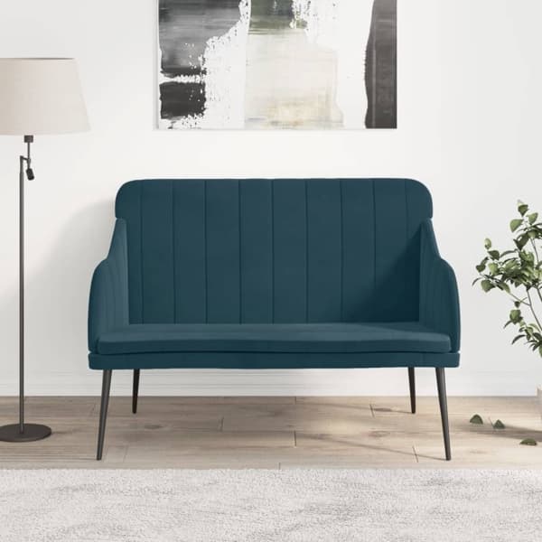 vidaXL Bänk blå 110x76x80 cm sammet Blå