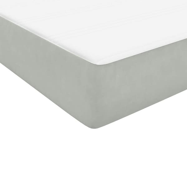 vidaXL Resårsäng med madrass ljusgrå 90x220 cm sammet Grå