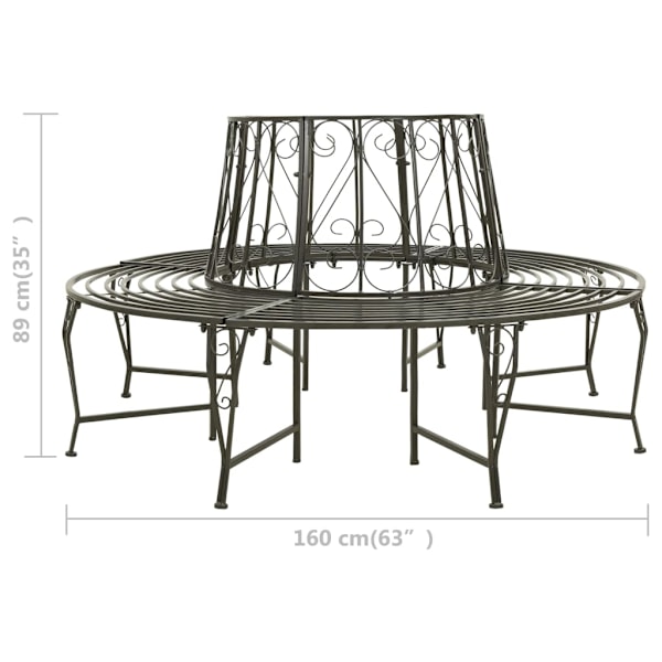 vidaXL Trädbänk 160 cm stål grå