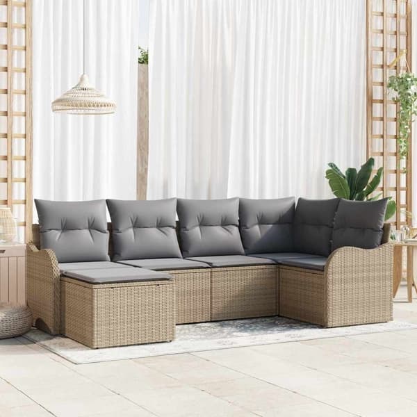 vidaXL Trädgårdsoffset Beige konstrotting Beige