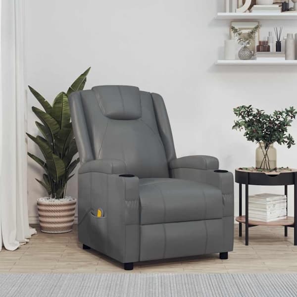 vidaXL Massagefåtölj antracit konstläder Antracit