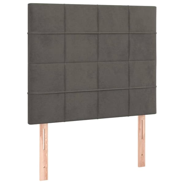 vidaXL Ramsäng med madrass & LED mörkgrå 100x200 cm sammet Grå
