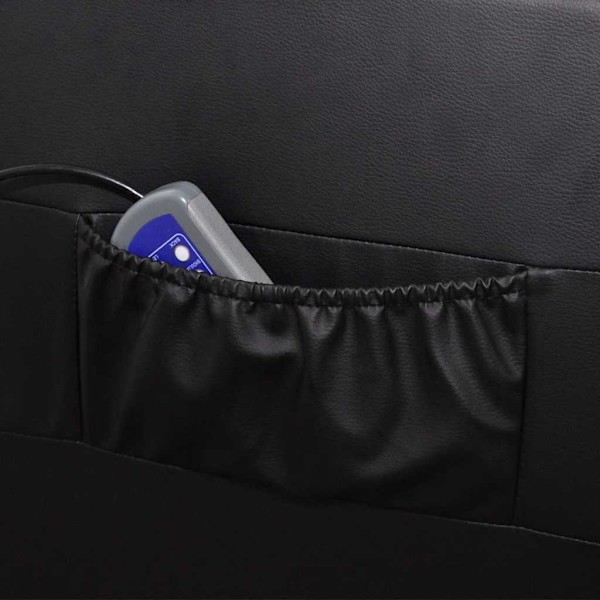 vidaXL Massagefåtölj i konstläder hopfällbar svart Svart