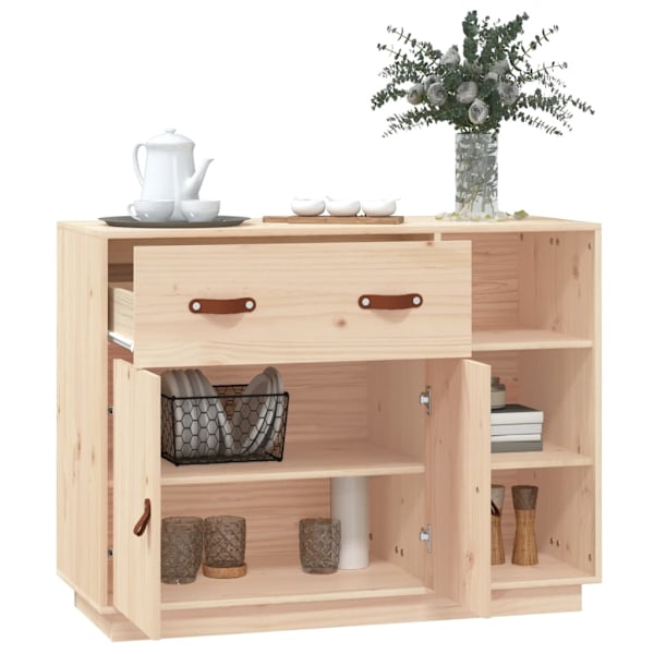vidaXL Skänk 98,5x40x75 cm massiv furu Brun