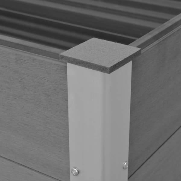 vidaXL Odlingslåda upphöjd WPC 100x50x91 cm grå grå