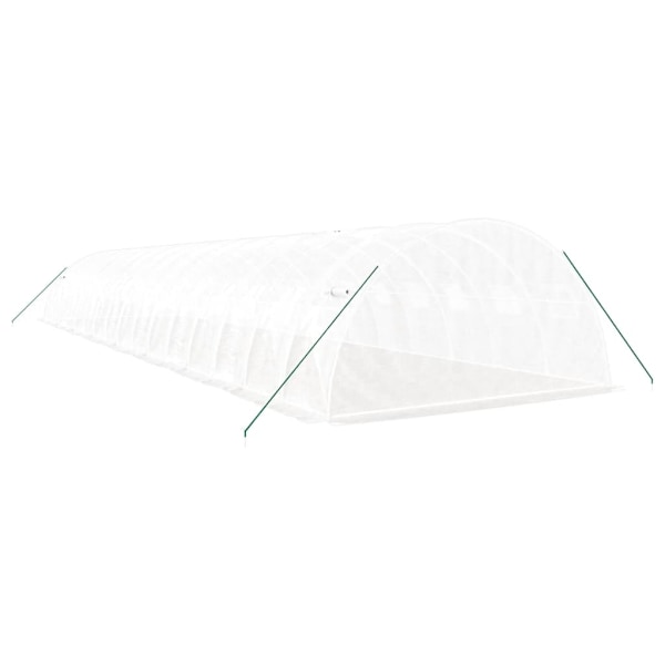 vidaXL Växthus med stålram vit 64 m² 16x4x2 m Vit