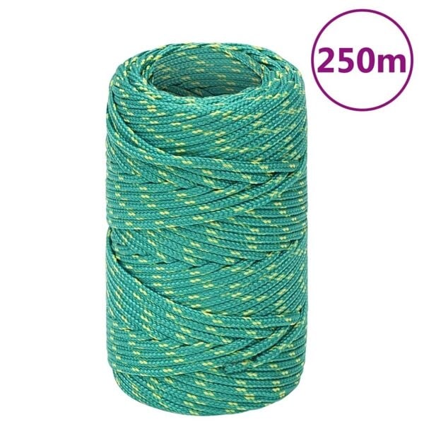 vidaXL Båtlina grön 2 mm 250 m polypropen Grön