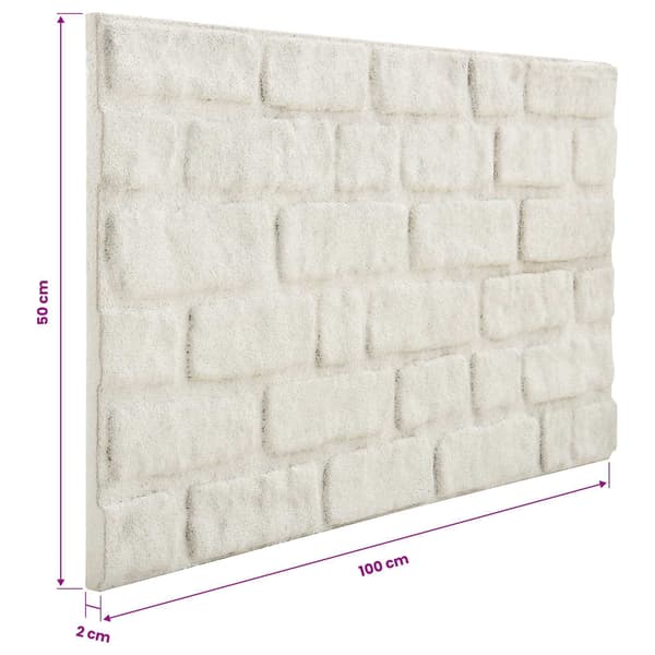vidaXL Väggpaneler 10 st 100 x 50 cm Vit EPS Skum Vit