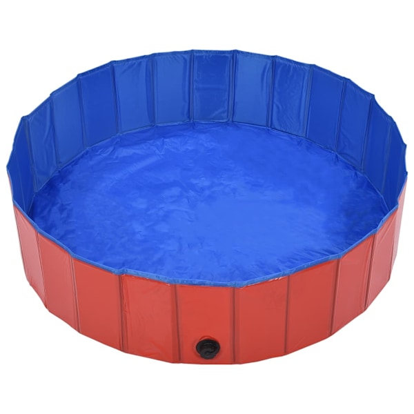 vidaXL Hopfällbar hundpool röd 120x30 cm PVC Röd