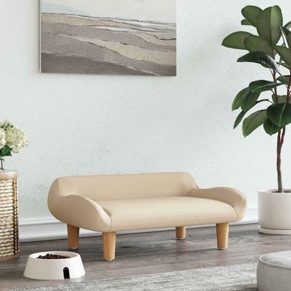 vidaXL Hundbädd gräddvit 70x40x24 cm tyg Kräm