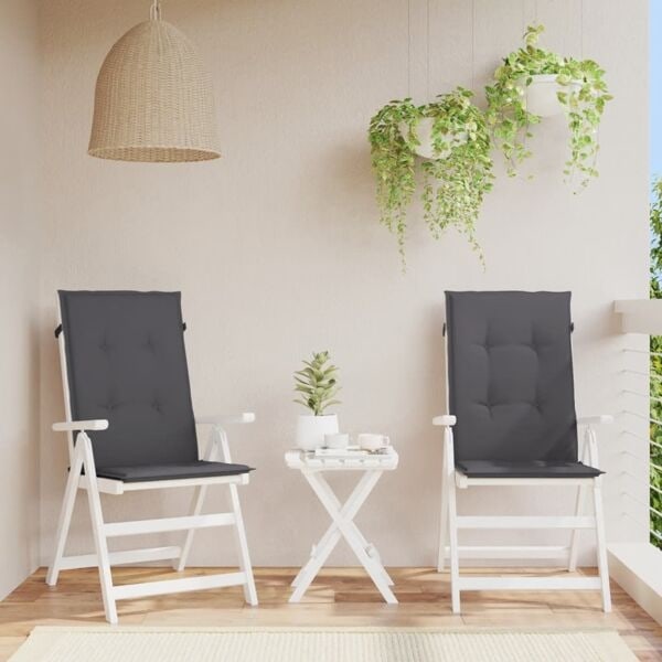 vidaXL Stolsdynor för trädgården 2 st 120x50x3 cm antracit Antracit