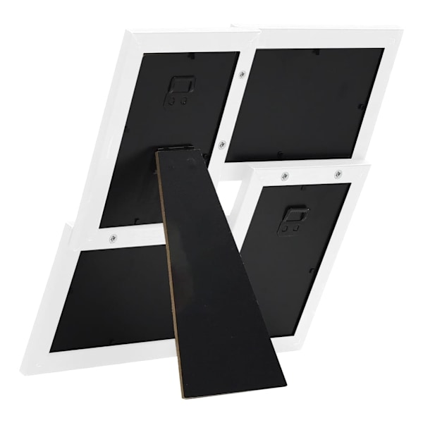 vidaXL Fotoram för 4x(13x18 cm) bilder vit MDF Vit